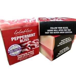 5 NEW Handmade Artisan Bar Soap Lola Blue USA Peppermint Cocoa Shea VEGAN $42